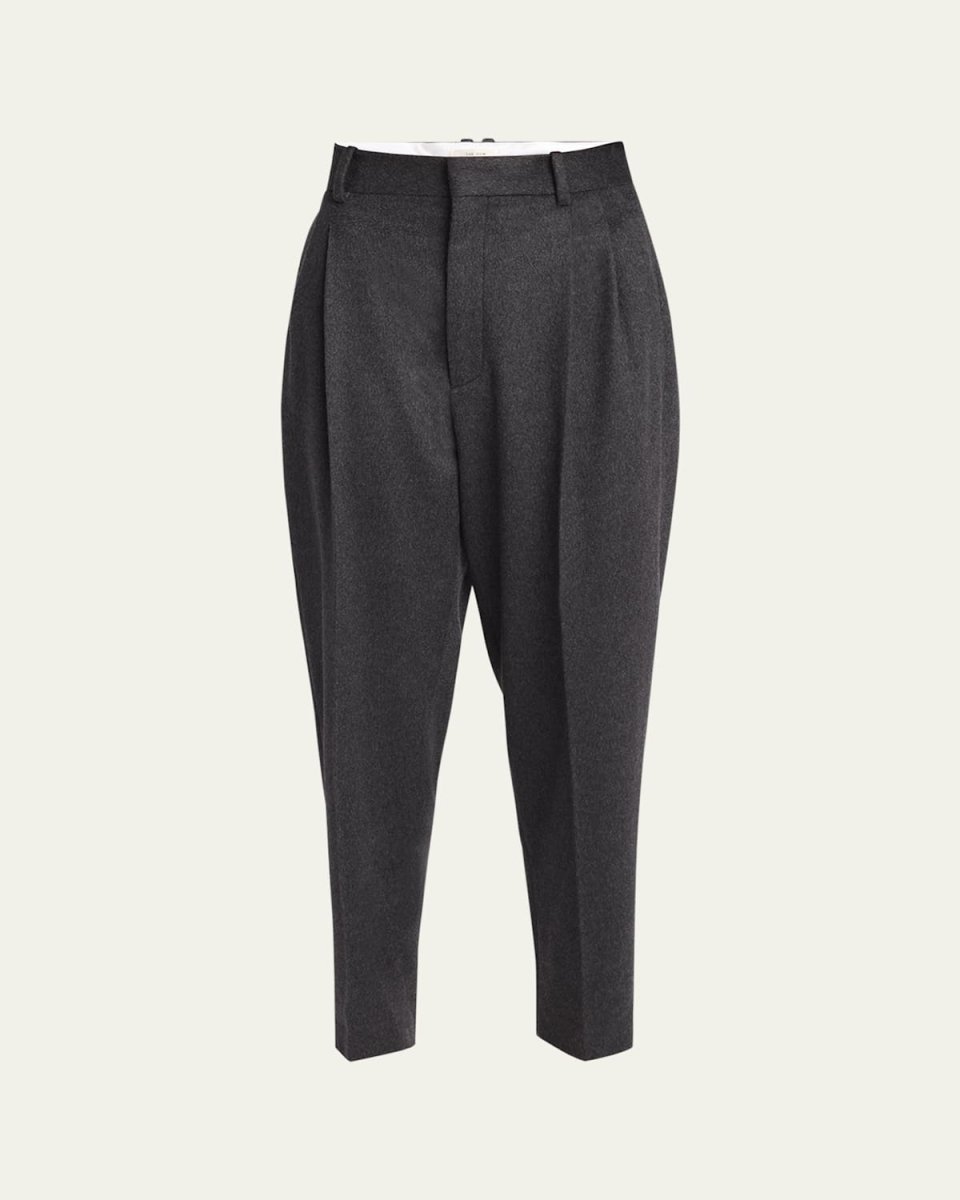 Richelle Tapered Leg Pleated Cashmere Pants